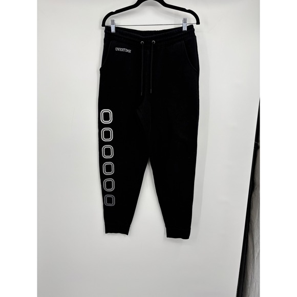 Overtime Other - Overtime Mens Fleece Jogger Sweatpants Black Graphic Logo Size Medium
